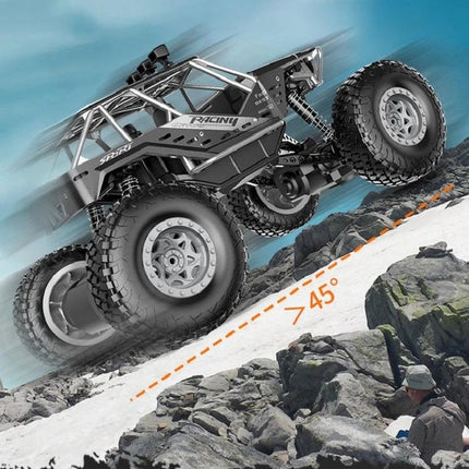 Remote Control Car for Kids' Indoor and Outdoor Fun - rugged off-road toy climbing steep rocky terrain with easy-handle remote