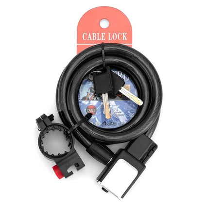 Mountain Bike Portable Anti-Theft Bold Cable Lock 1.5m With Lock Frame lightweight coiled cable lock with keys and mounting bracket