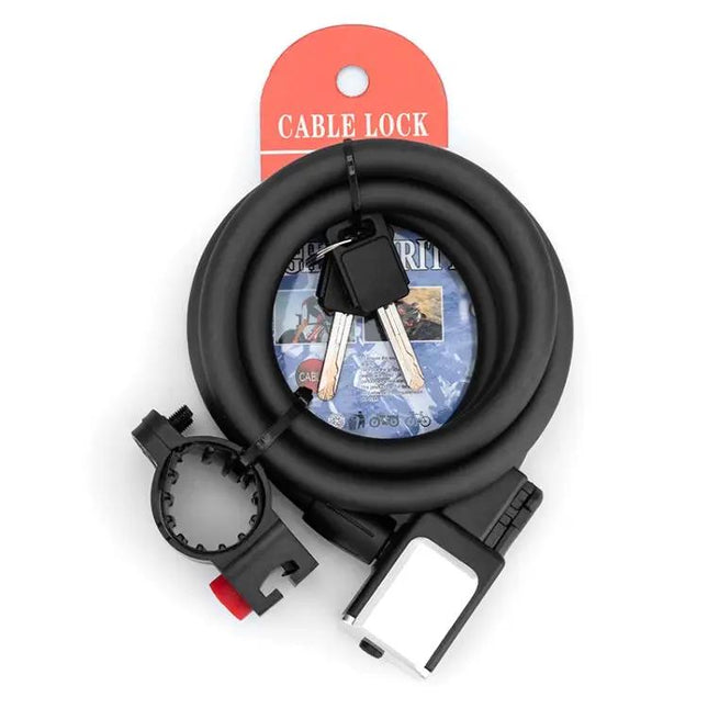 Mountain Bike Portable Anti-Theft Bold Cable Lock 1.5m With Lock Frame | Syndmart