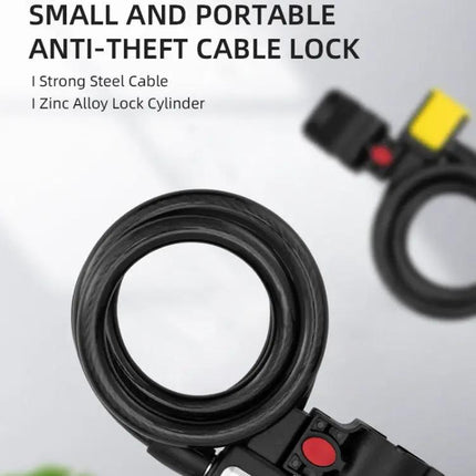 Mountain Bike Portable Anti-Theft Bold Cable Lock 1.5m With Lock Frame | Syndmart