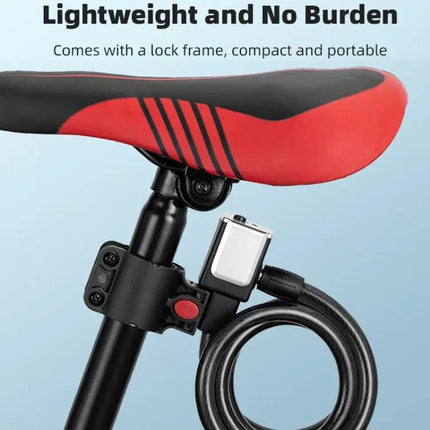 Mountain Bike Portable Anti-Theft Bold Cable Lock 1.5m With Lock Frame | Syndmart