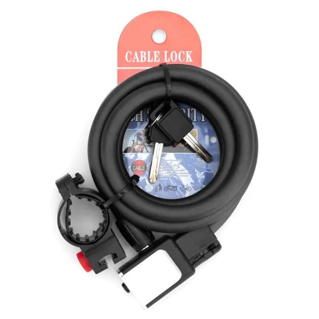 Mountain Bike Portable Anti-Theft Bold Cable Lock 1.5m With Lock Frame | Syndmart