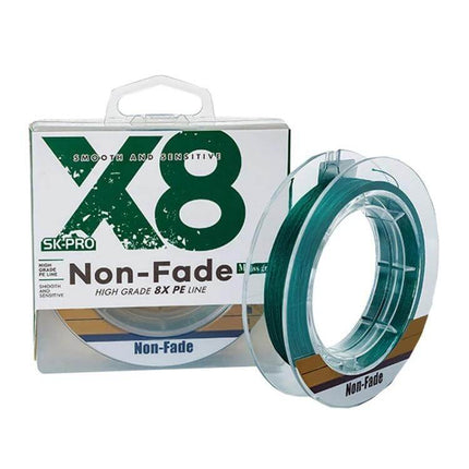 Non Fade PE Fishing Line For Everyday Freshwater Fishing - green 8-series PE spool with colorfast non-fade coating, soft smooth-cast line for bass trout panfish