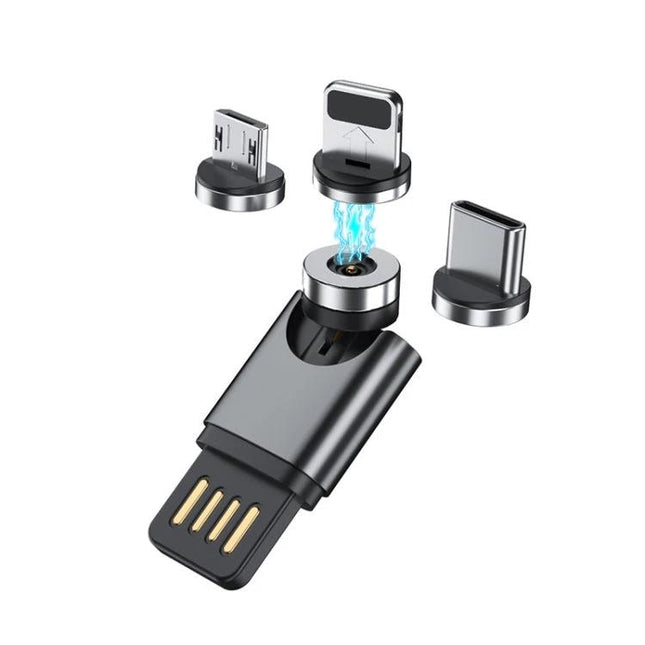 USB Portable Magnetic Adapter With Type C 8Pin Data And Charging Random Colors - compact magnetic charging adapter with USB, Type-C and 8Pin tips
