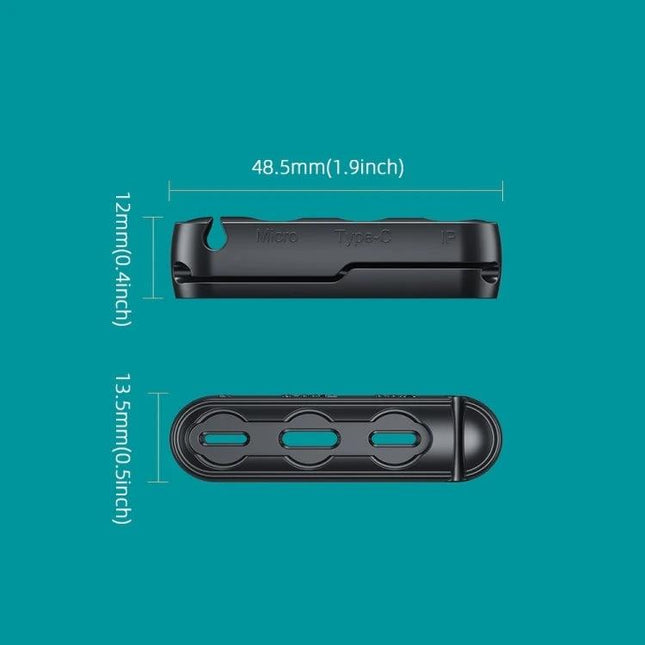 20 Piece Magnetic Suction Tip Storage Cable Organizer With 8PIN Micro USB TYPEC - black silicone 3-slot magnetic cable tip holder with dimensions 48.5×13.5×12mm