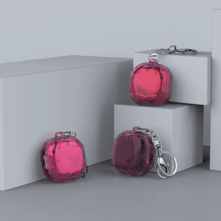 Convenient Case for Protecting Samsung Earbuds in Daily Use - compact pink 360-degree protective keychain case for Samsung earbuds, drop and scratch protection