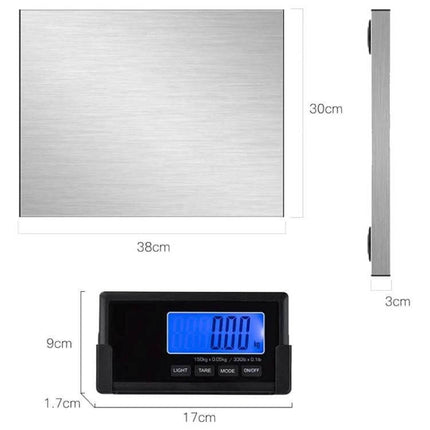 Wireless Portable Express Scale For Animal Weighing stainless steel platform with wireless display showing 0.00 kg, dimensions 38x30x3cm
