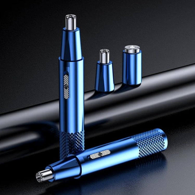 Nose Hair Trimmer For Unisex Use, USB Rechargeable Mini Clipper - compact blue stainless steel-blade 360-degree design, travel-friendly, ABS body