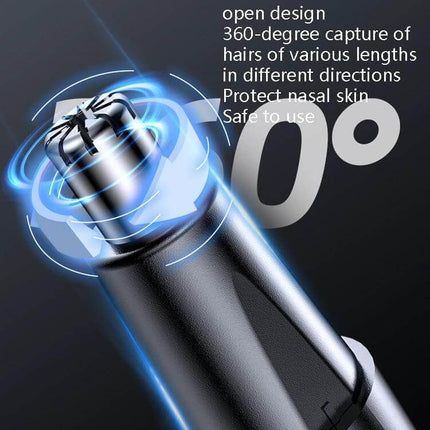 Nose Hair Trimmer For Unisex Use, USB Rechargeable Mini Clipper – compact 360-degree stainless steel blade design for safe nasal hair capture