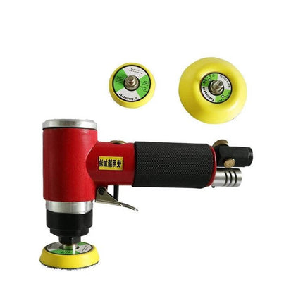 Versatile Pneumatic Polisher for Auto Detailing with Multiple Pad Sizes lightweight red air polisher with three yellow pads