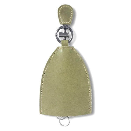 Vintage Handmade Leather Car Key Case Olive Green For Car Keys - compact olive green cowhide key case with metal ring