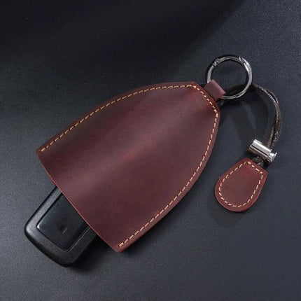 Vintage Handmade Leather Car Key Case Olive Green For Car Keys - compact olive green cowhide key case, matte finish, durable pocket organizer