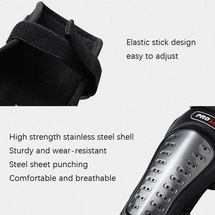 Pro Biker Protective Gear For Motorcycle Riding Stainless Steel Shell knee guard with adjustable elastic strap, stainless steel shell and EVA padding