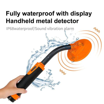 Waterproof Handheld Metal Detector for Outdoor Treasure Hunting - IP68 waterproof handheld detector with display used in water and sand