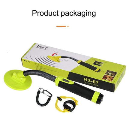 Waterproof Handheld Metal Detector for Outdoor Treasure Hunting - green HS-07 detector with packaging and accessories