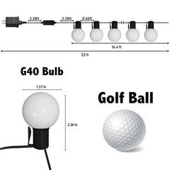 Guirnalda de luces RGB inteligentes con Bluetooth y bombilla G40 para decoración de exteriores. Especificaciones: