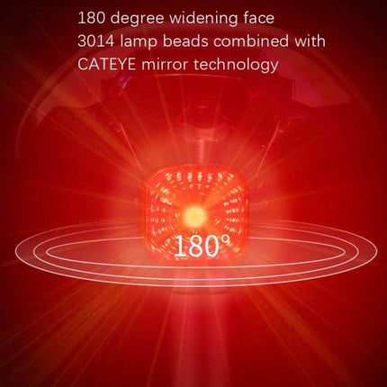 MEROCA XC02 Light Sensitive Taillight For Daily Rides bright 180° wide-beam rear light with 3014 LED beads and durable aluminum-PC housing