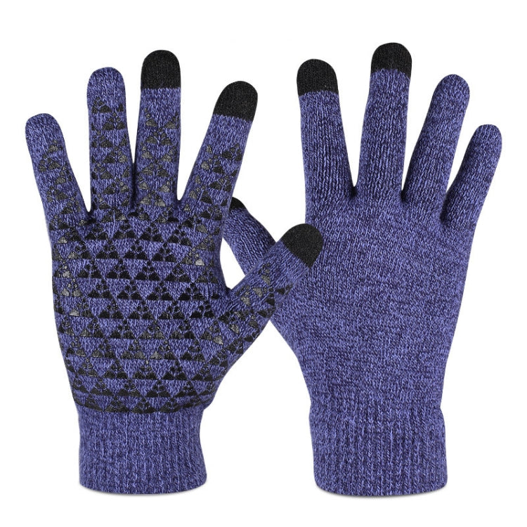 1 Pair Thick Velvet Touch Screen Knitted Warm Gloves, Free Size