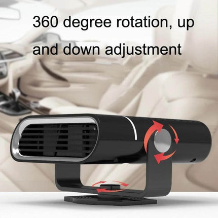 24V Winter Car Heater Demister With Adjustable Angle Black compact 360° rotatable car demister for windshields mirrors with non-slip base, 24V 150W