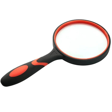 HD Optical Lens Handheld Magnifying Glass for Detailed Viewing with acrylic lens and rubber frame for reading, jewelry inspection, hobbies