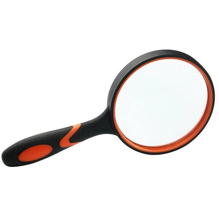 HD Optical Lens Handheld Magnifying Glass for Detailed Viewing with acrylic lens and rubber frame for reading, jewelry inspection, and hobby use