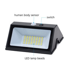 Solar-Powered Motion-Sensing LED Wall Light with 48 Bright LEDs