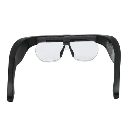 Rechargeable LED Magnifying Glasses for Detailed Viewing Options - black rechargeable magnifier glasses with LED lighting and adjustable 1.5X-5X lenses