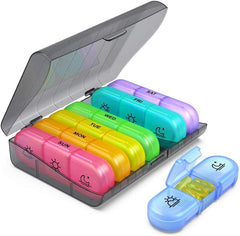 Weekly Rainbow Pill Organizer with 21 Compartments