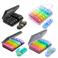 Weekly Rainbow Pill Organizer with 21 Compartments