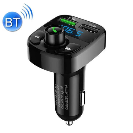 Car MP3 Bluetooth Receiver With Dual USB Car Charger compact FM transmitter with dual USB ports, LED display and phone control button