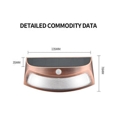 Lámpara solar de pared con detección de movimiento del cuerpo humano de cobre rojo