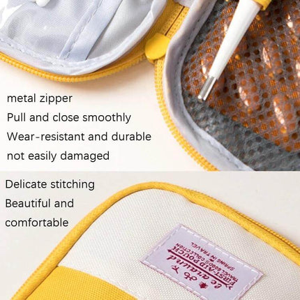 Travel Home Portable Medical Bag Red For Everyday First Aid compact red Oxford cloth pouch with metal zipper and reinforced stitching, organized interior