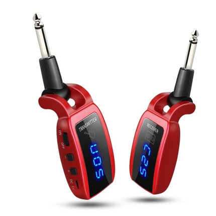 U12DX Adapter for Guitarists' Wireless Practice Sessions wireless guitar transmitter and receiver set in red for tangle-free practice