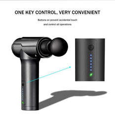 Portable 6-Speed Massage Gun with 6 Interchangeable Heads and CN Plug