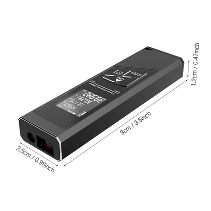 Laser Rangefinder with Digital Display for Distance Measurement - compact handheld device with digital readout for area, volume and Pythagorean calculations