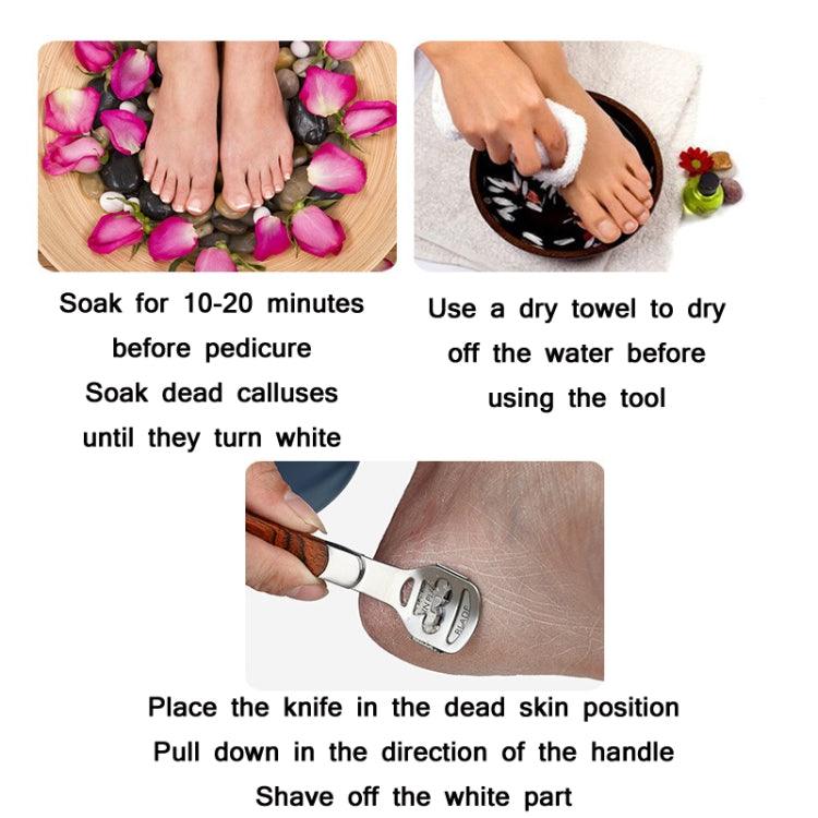 Stainless Steel Pedicure Callus Remover Tool Set with Interchangeable Blades