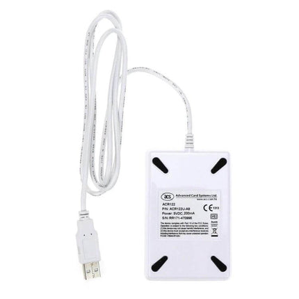 Portable USB-Powered Contactless NFC Card Reader for RFID Access white USB device for secure contactless card reading