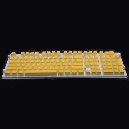 Translucent Double-Layer PBT Keycaps for Mechanical Keyboards yellow translucent double-layer set on 108-key white keyboard