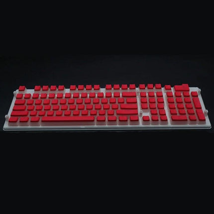 Translucent Double-Layer PBT Keycaps for Mechanical Keyboards red translucent double-layer set on a full 108-key layout