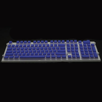 Translucent Double-Layer PBT Keycaps for Mechanical Keyboards on 108-key clear base with blue caps, durable textured feel for gaming and typing