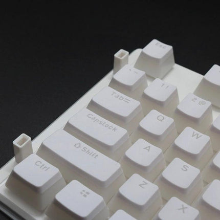 Translucent Double-Layer PBT Keycaps for Mechanical Keyboards white translucent set on 108-key mechanical keyboard, durable textured caps