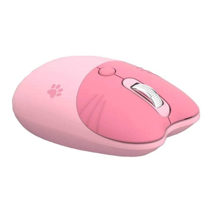 Cute Silent Wireless Bluetooth Mouse for Everyday Laptop Use in Pink - compact pink silent-click Bluetooth mouse with scroll wheel and paw print design