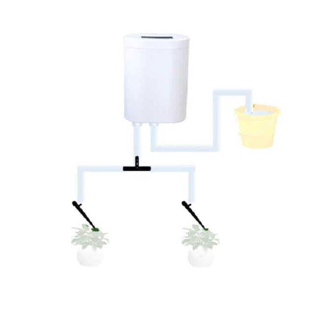 Gardening Intelligent Automatic Flower Watering Machine Two Nozzle watering two potted plants with dual sprinkler heads for balcony or desk use