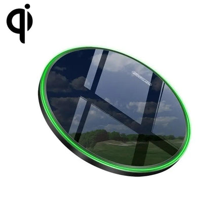 15W Qi Wireless Charger Round Metal Fast Charge Black Silver White Mirror Colors