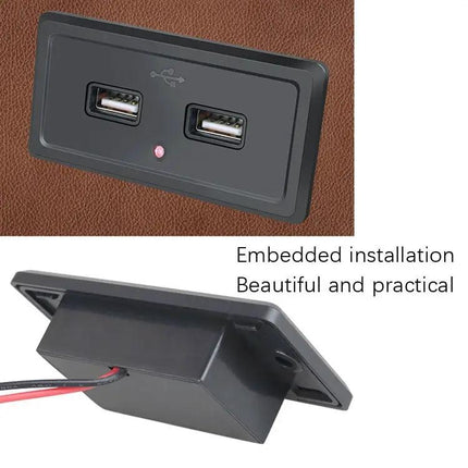 Route Bus Dual USB Car Charger With Indicator Lights For Vehicles