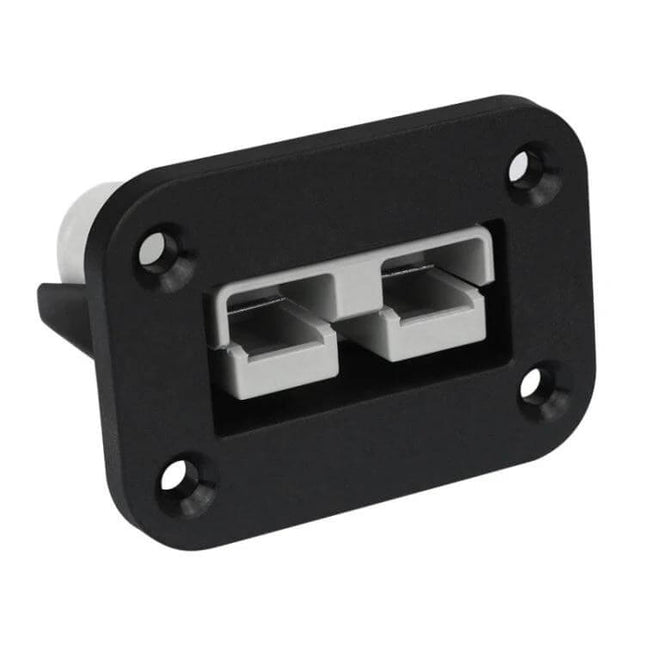 Anderson Plug Car Battery Connector Set For Charging black flush-mount panel connector for 12–24V chargers, battery maintainers, solar setups