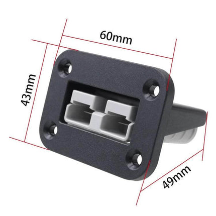 Anderson Plug Car Battery Connector Set For Charging - flush mount 12–24V socket with flame-retardant PC housing, dimensions 60x43x49mm