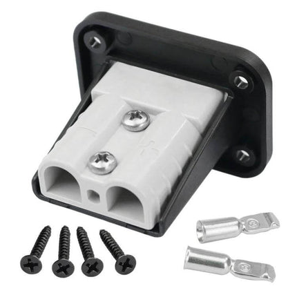 Anderson Plug Car Battery Connector Set For Charging — flush mount panel connector with screws and terminals for 12–24V charging systems