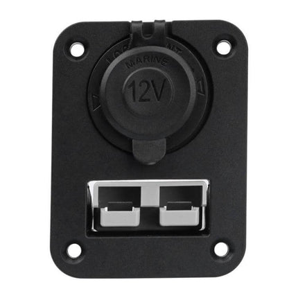 Andersen 12V USB Car Lighter Panel For Vehicle Use compact black 12V socket with dual USB ports, flame-retardant panel for cars trucks RVs, up to 4.8A output