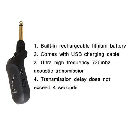 Compact Wireless Receiver for Daily Electric Guitar Practice - small plug-in wireless transmitter with USB charging and built-in rechargeable battery